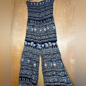 Boho Strapless Wide-Leg Jumpsuit - Size Small